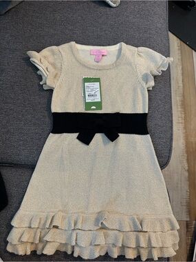 Cream Knit Dress with Black Bow - Lilly Pulitzer girls